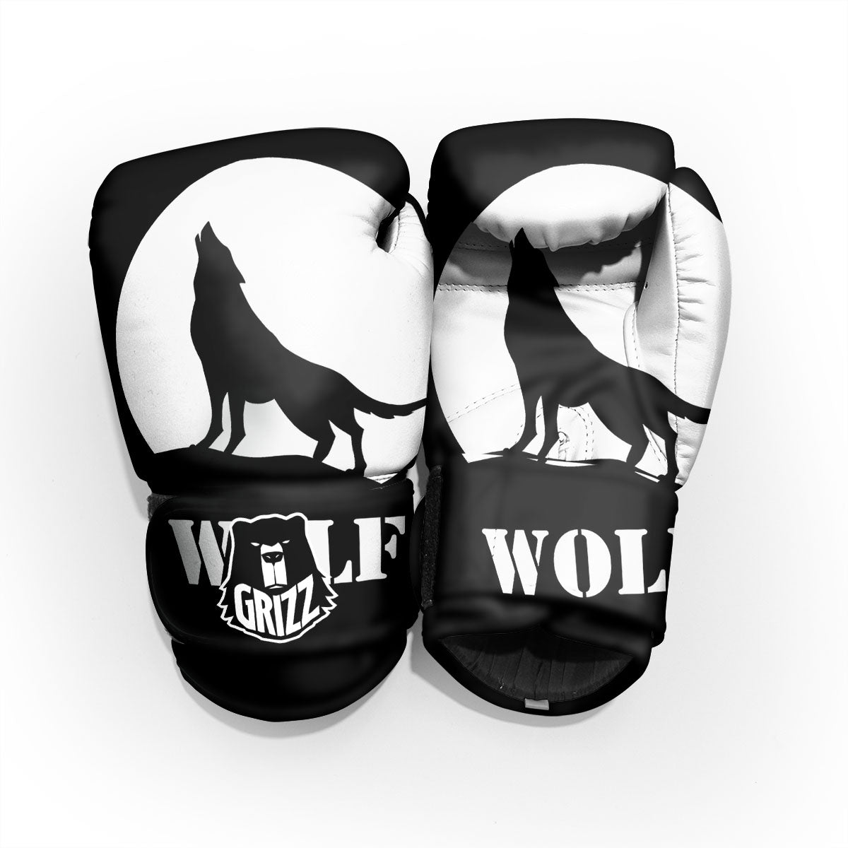 Wolf Howling Monochrome Print Pro Boxing Glove