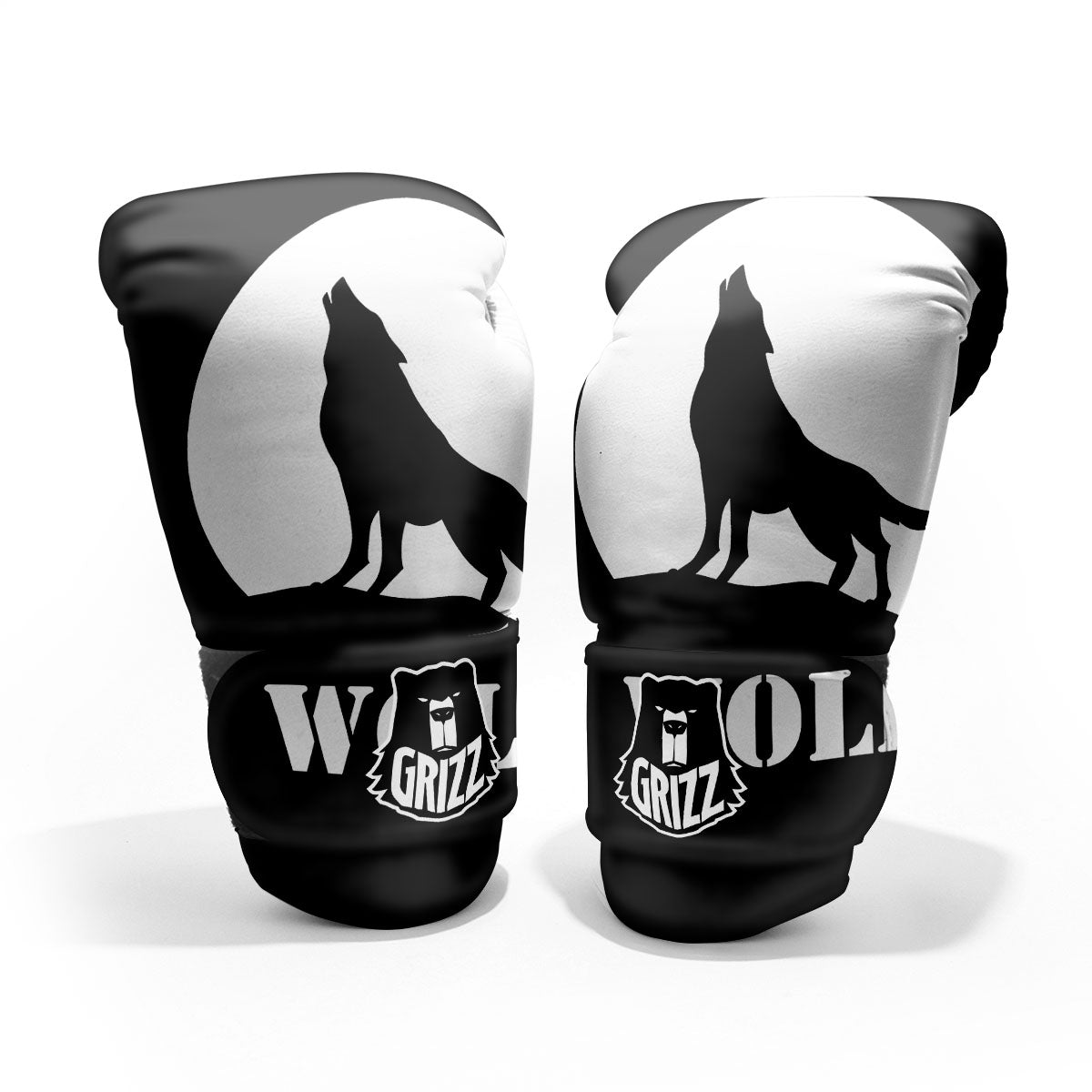 Wolf Howling Monochrome Print Pro Boxing Glove