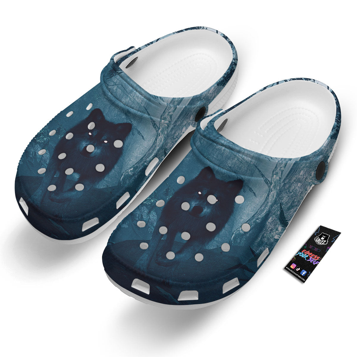 Wolf Jungle Print Clog-grizzshop