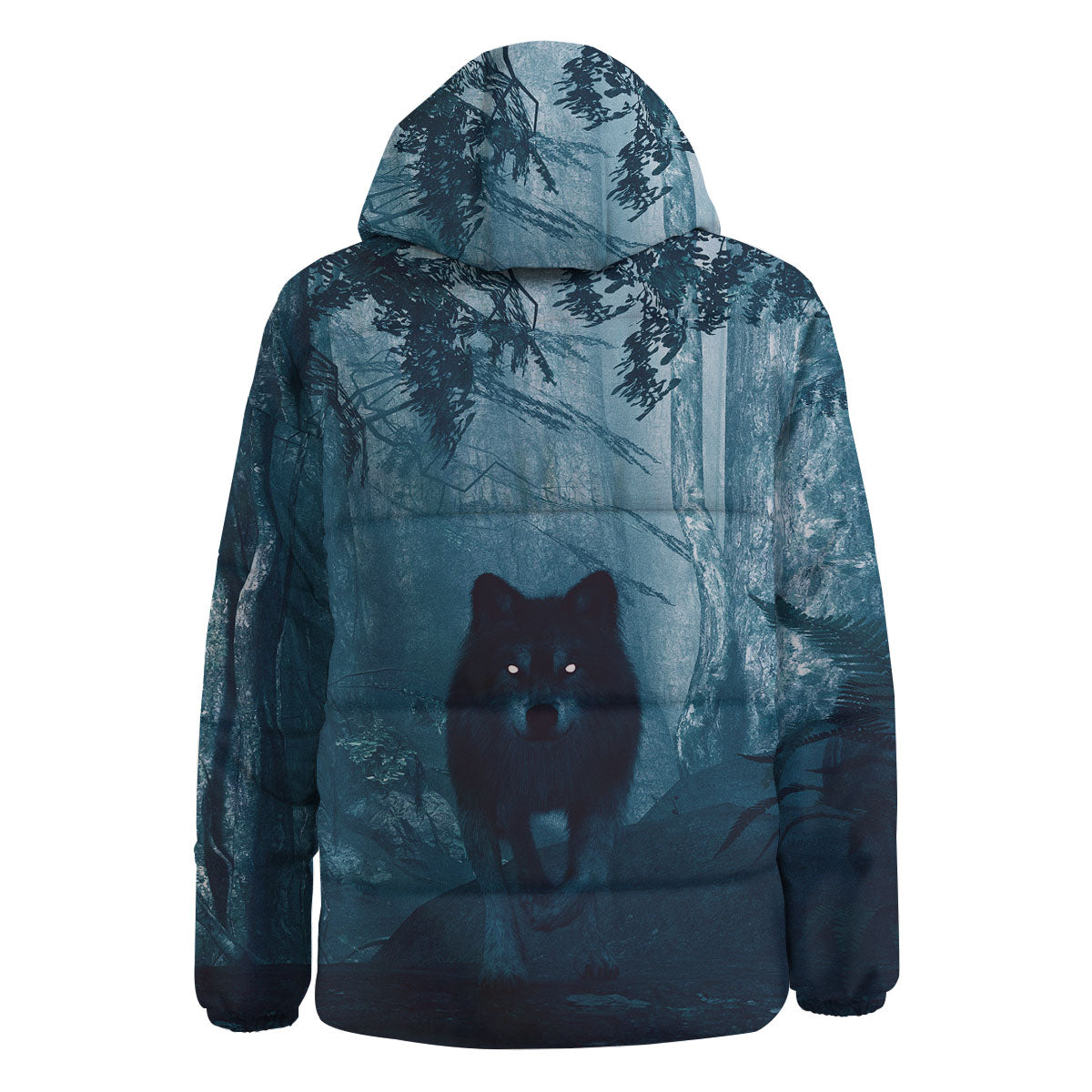 Wolf Jungle Print Down Jacket-grizzshop