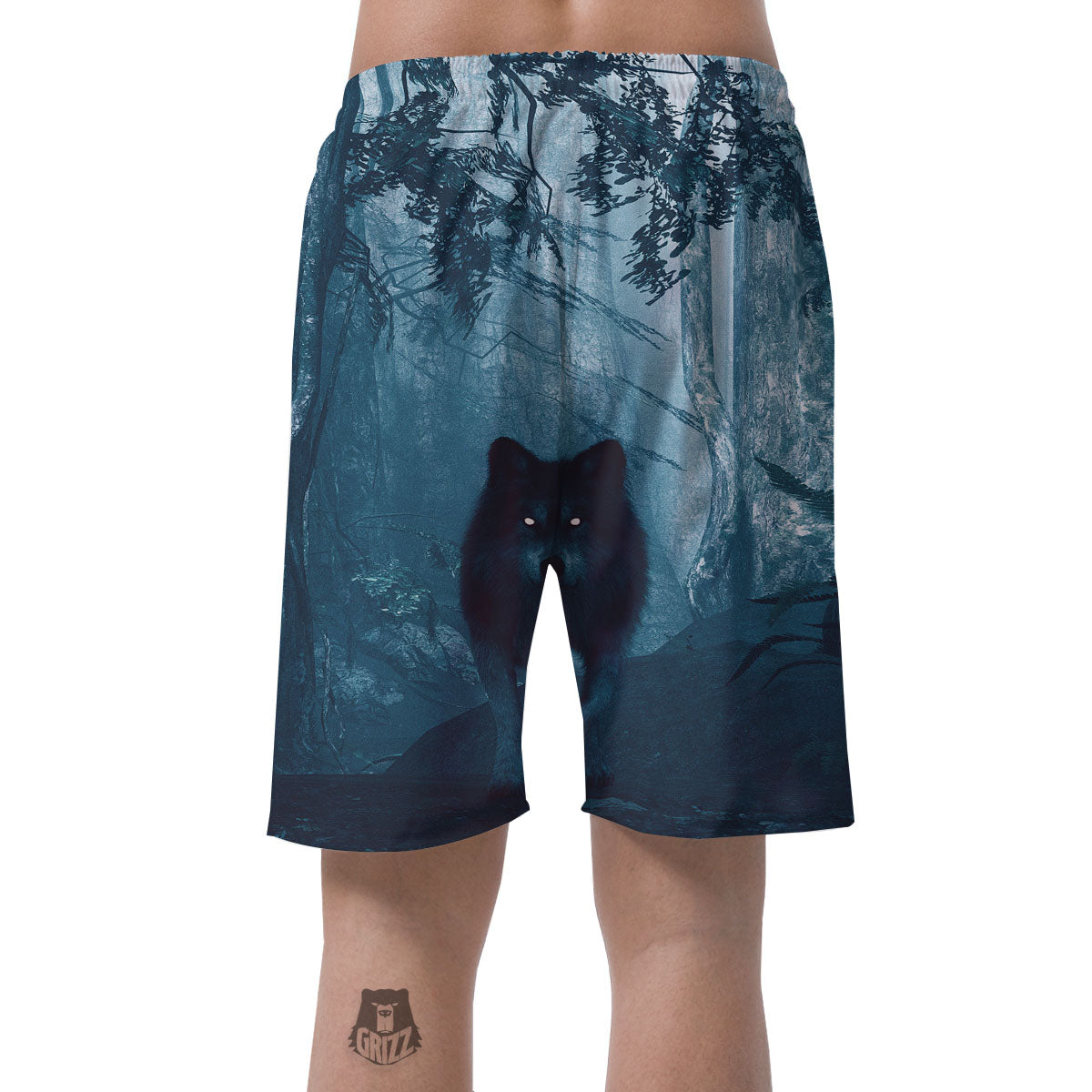 Wolf Jungle Print Men's Shorts-grizzshop