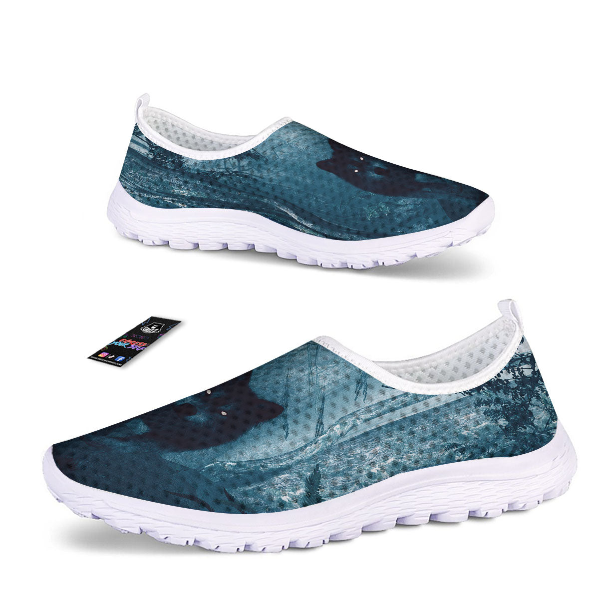 Wolf Jungle Print Nurse Shoes-grizzshop
