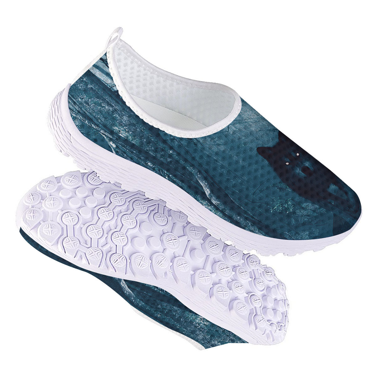 Wolf Jungle Print Nurse Shoes-grizzshop