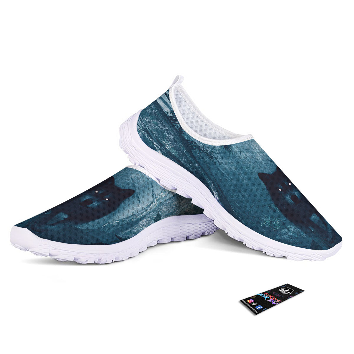 Wolf Jungle Print Nurse Shoes-grizzshop