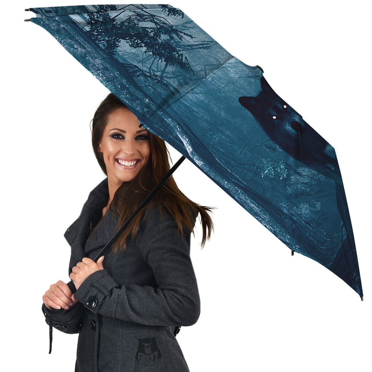 Wolf Jungle Print Umbrella-grizzshop