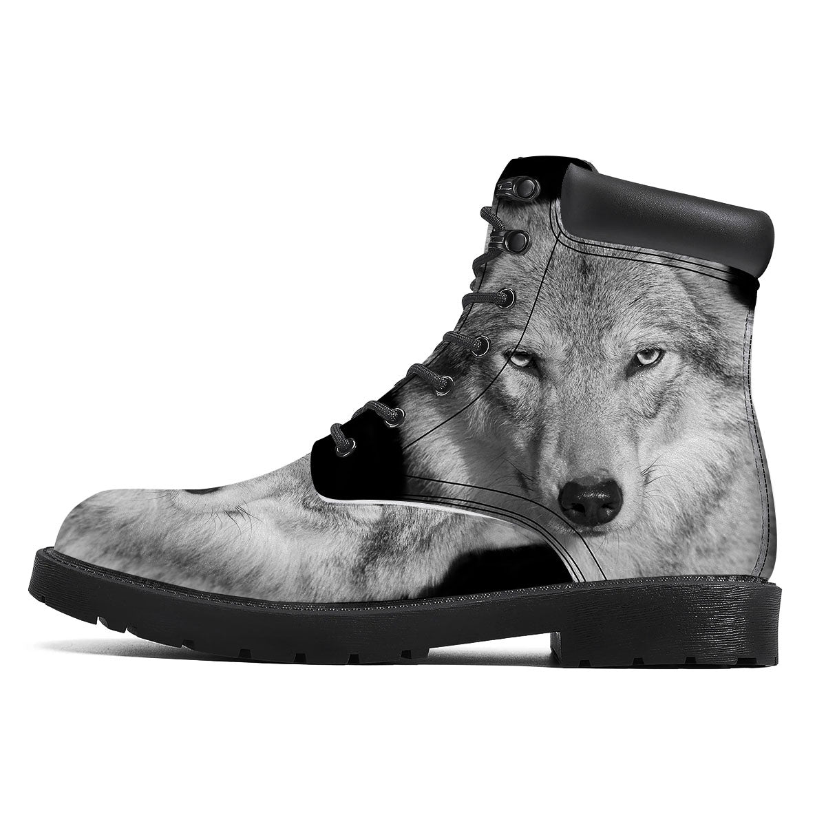 Wolf Monochrome Print Boots-grizzshop