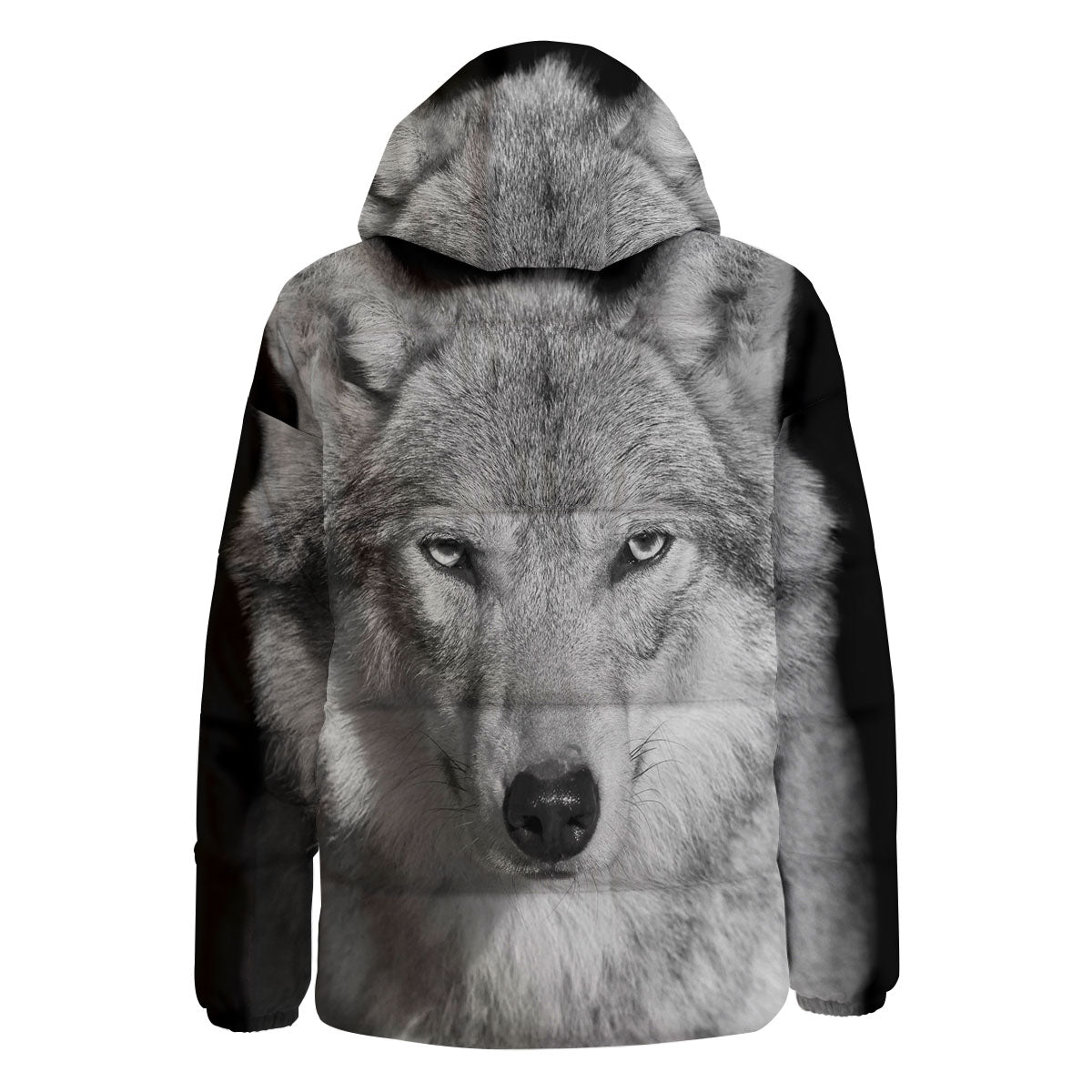 Wolf Monochrome Print Down Jacket-grizzshop