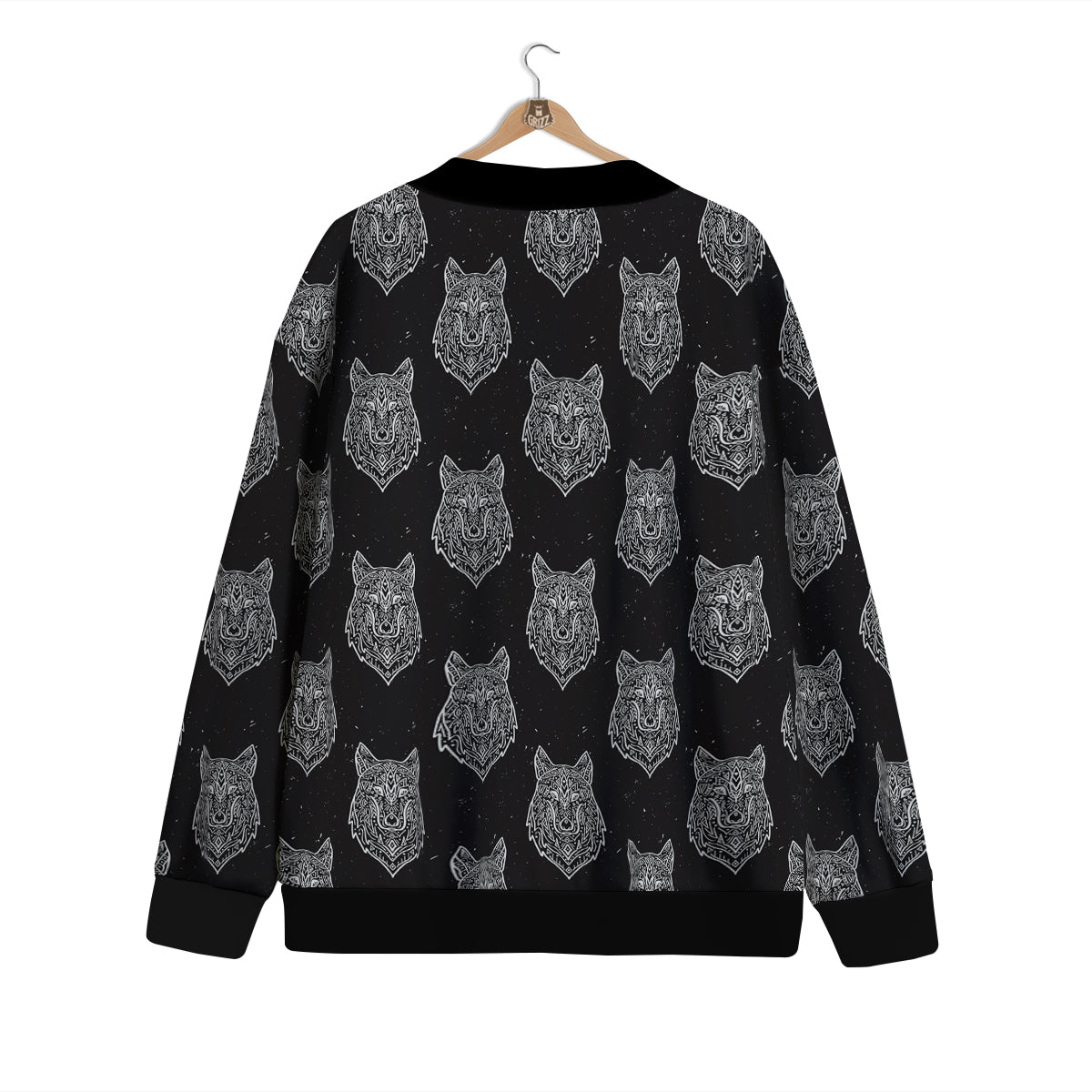 Wolf Native Tribal Print Pattern Cardigan-grizzshop