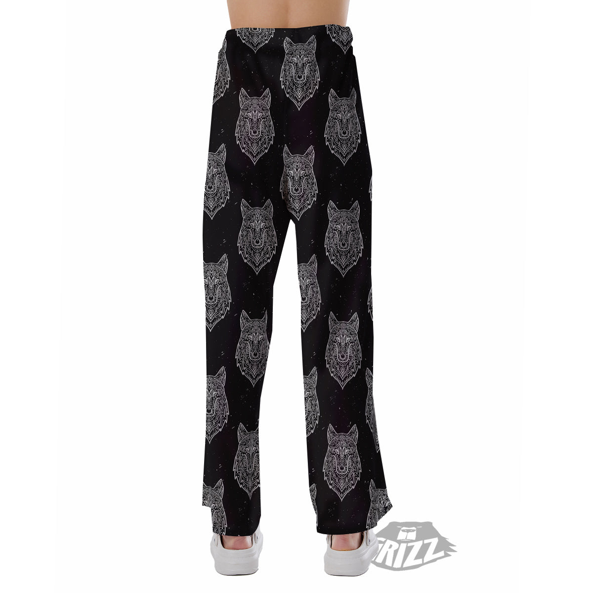 Wolf Native Tribal Print Pattern Pajama Pants-grizzshop