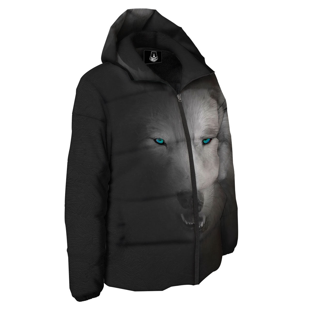 Wolf Painting Watercolor Print Down Jacket-grizzshop