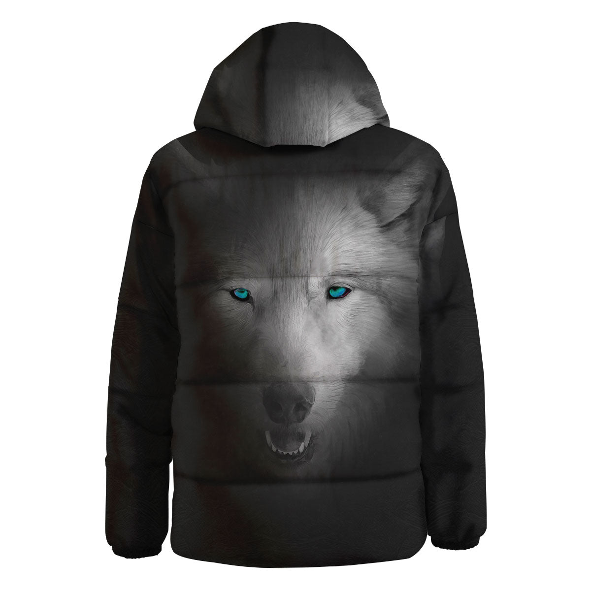 Wolf Painting Watercolor Print Down Jacket-grizzshop
