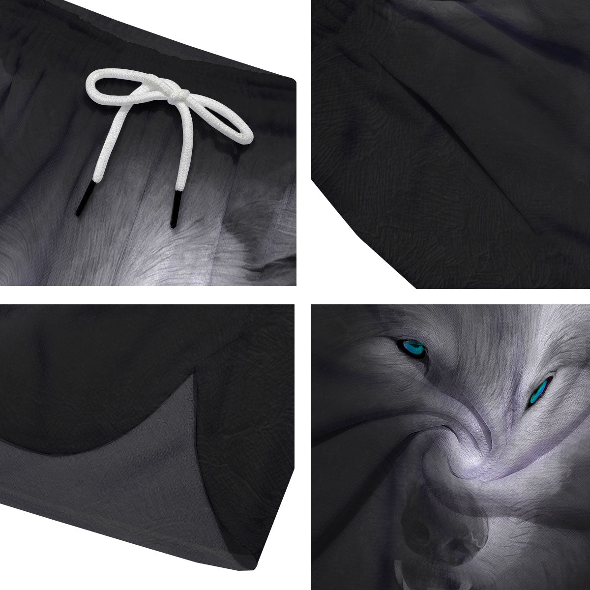 Wolf Painting Watercolor Print Men's Running Shorts-grizzshop