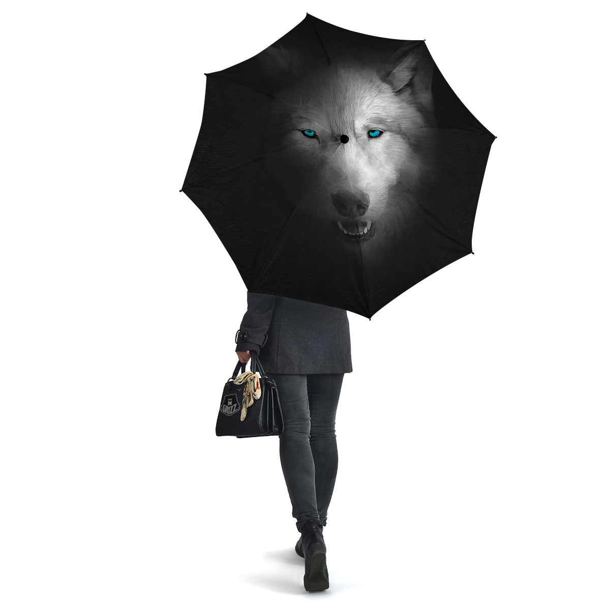 Wolf Painting Watercolor Print Umbrella-grizzshop