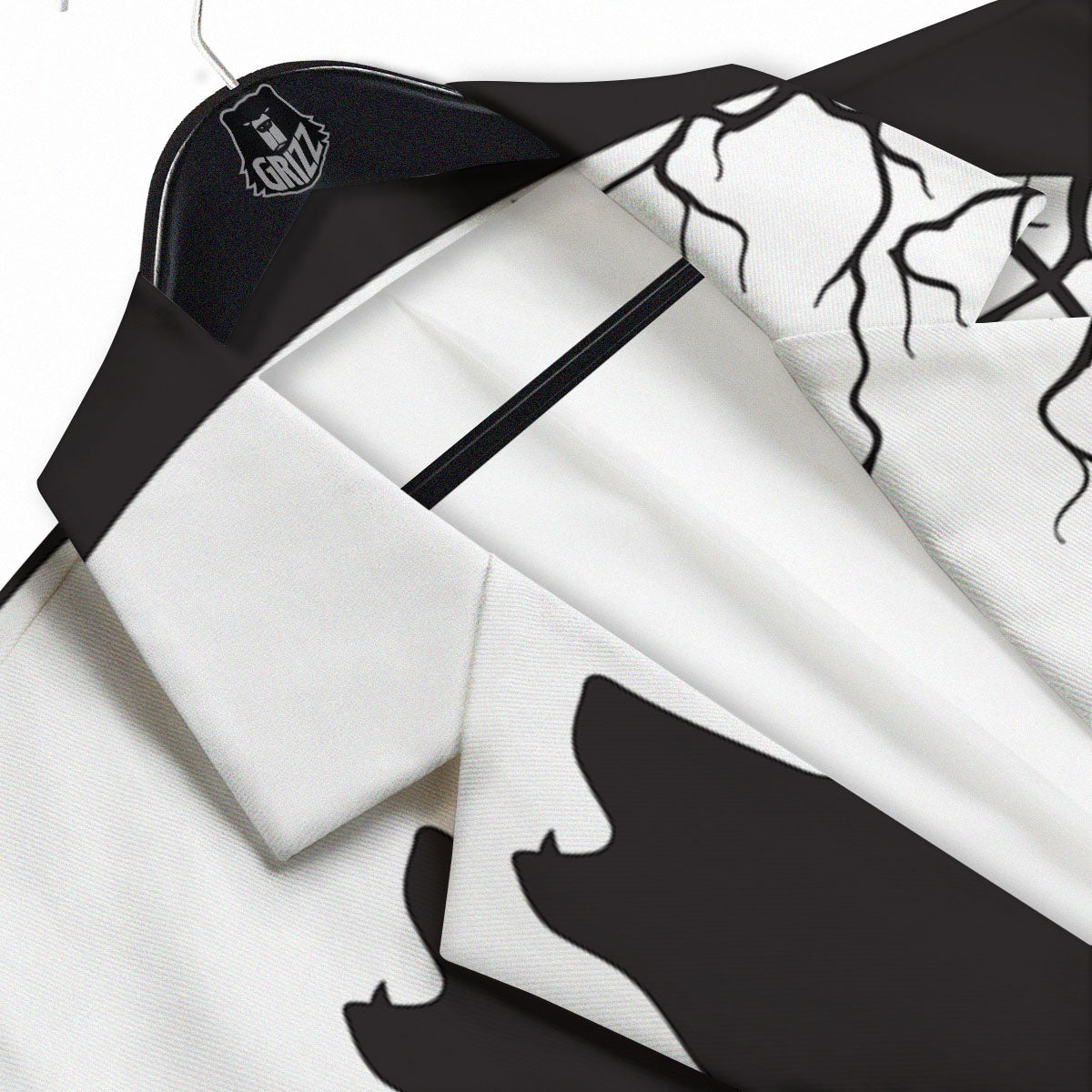 Wolf Spirit And Moon Print Men's Sport Coat-grizzshop