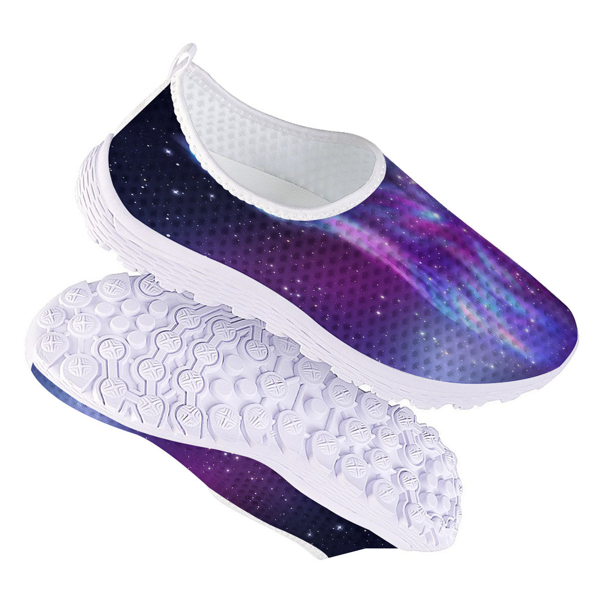 Wolf Spirit Aurora Howling Print Nurse Shoes-grizzshop