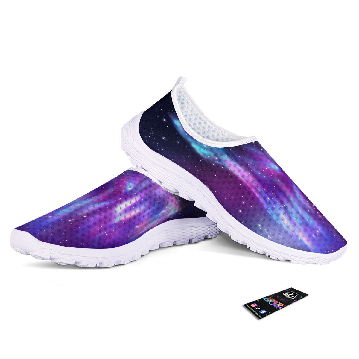 Wolf Spirit Aurora Howling Print Nurse Shoes-grizzshop