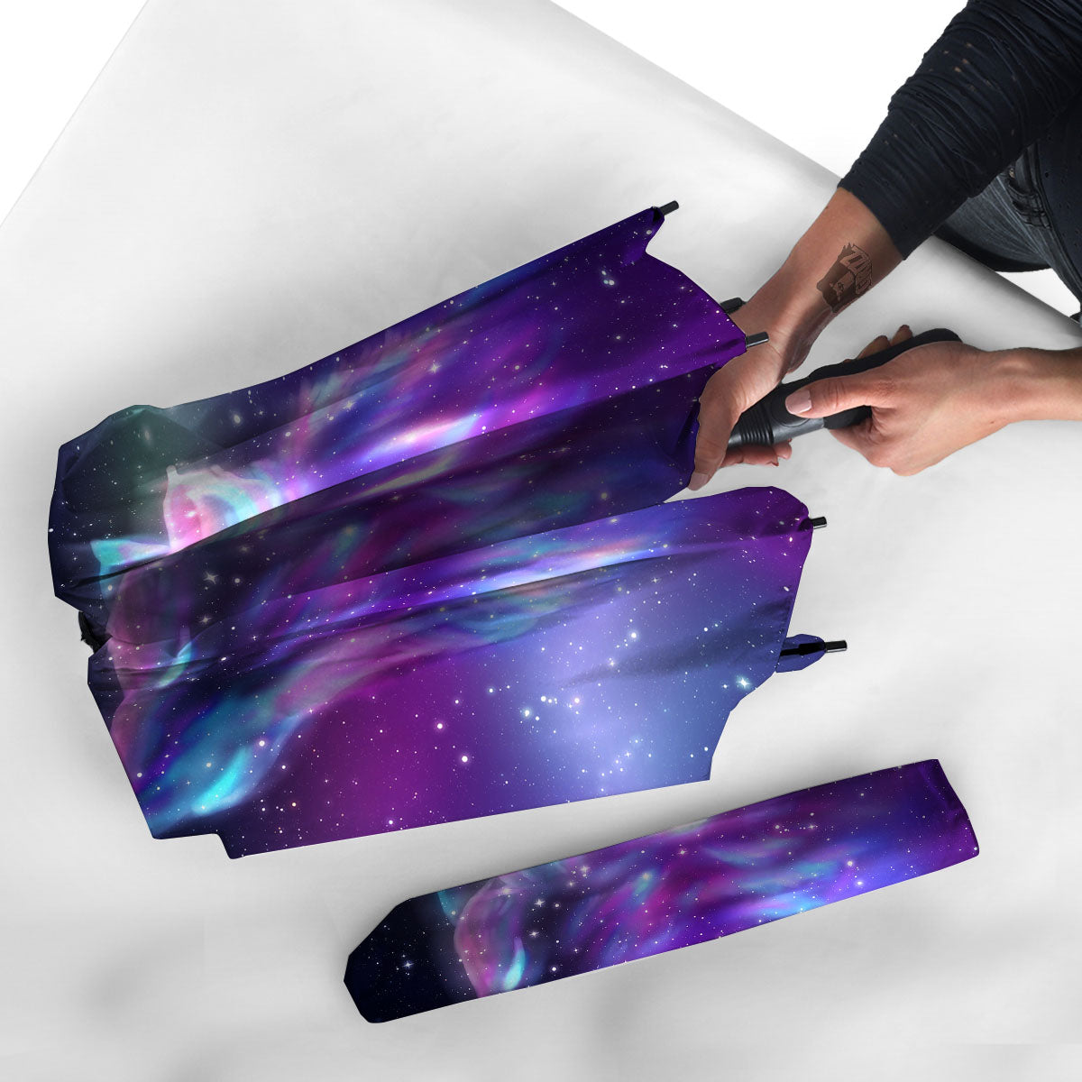 Wolf Spirit Aurora Howling Print Umbrella-grizzshop