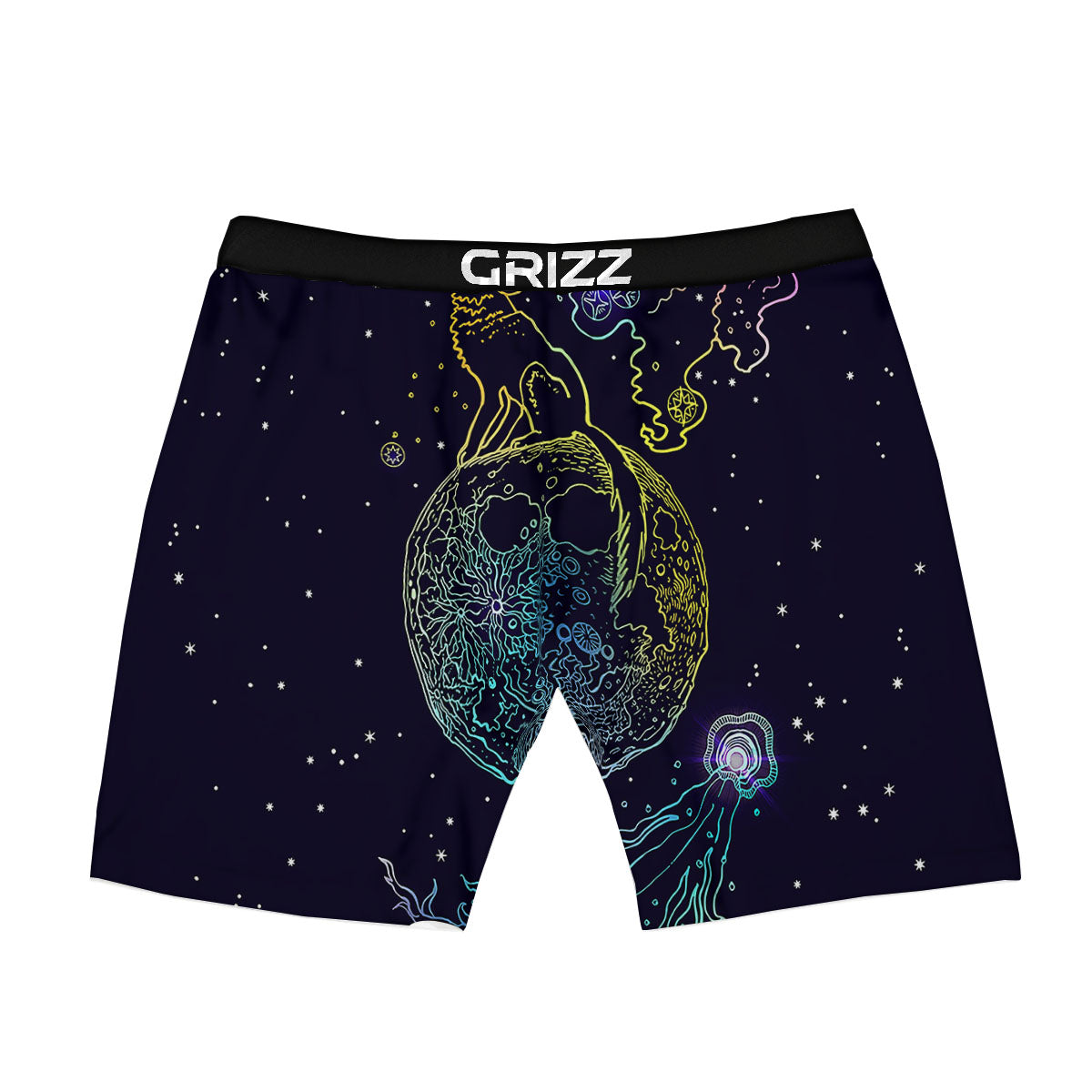 Wolf Spirit Galaxy Howling Print Boxer Briefs-grizzshop