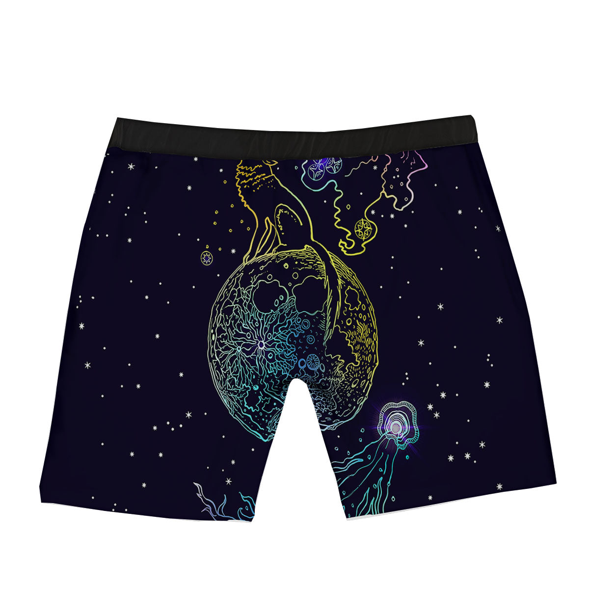 Wolf Spirit Galaxy Howling Print Boxer Briefs-grizzshop