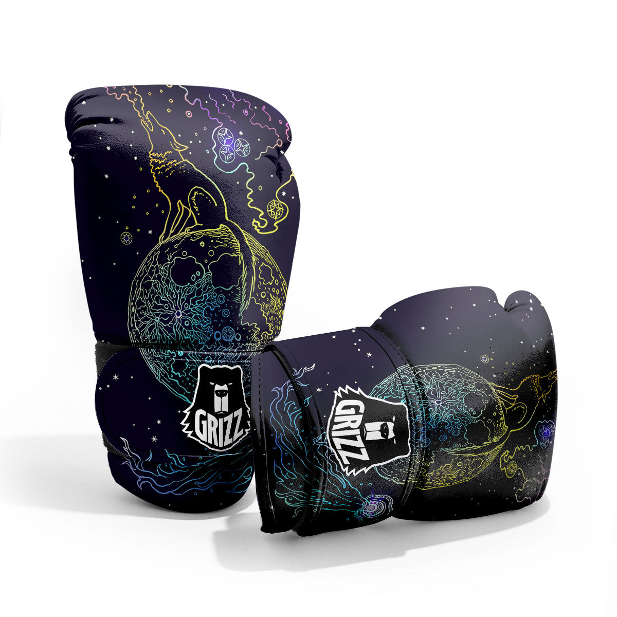 Wolf Spirit Galaxy Howling Print Pro Boxing Glove