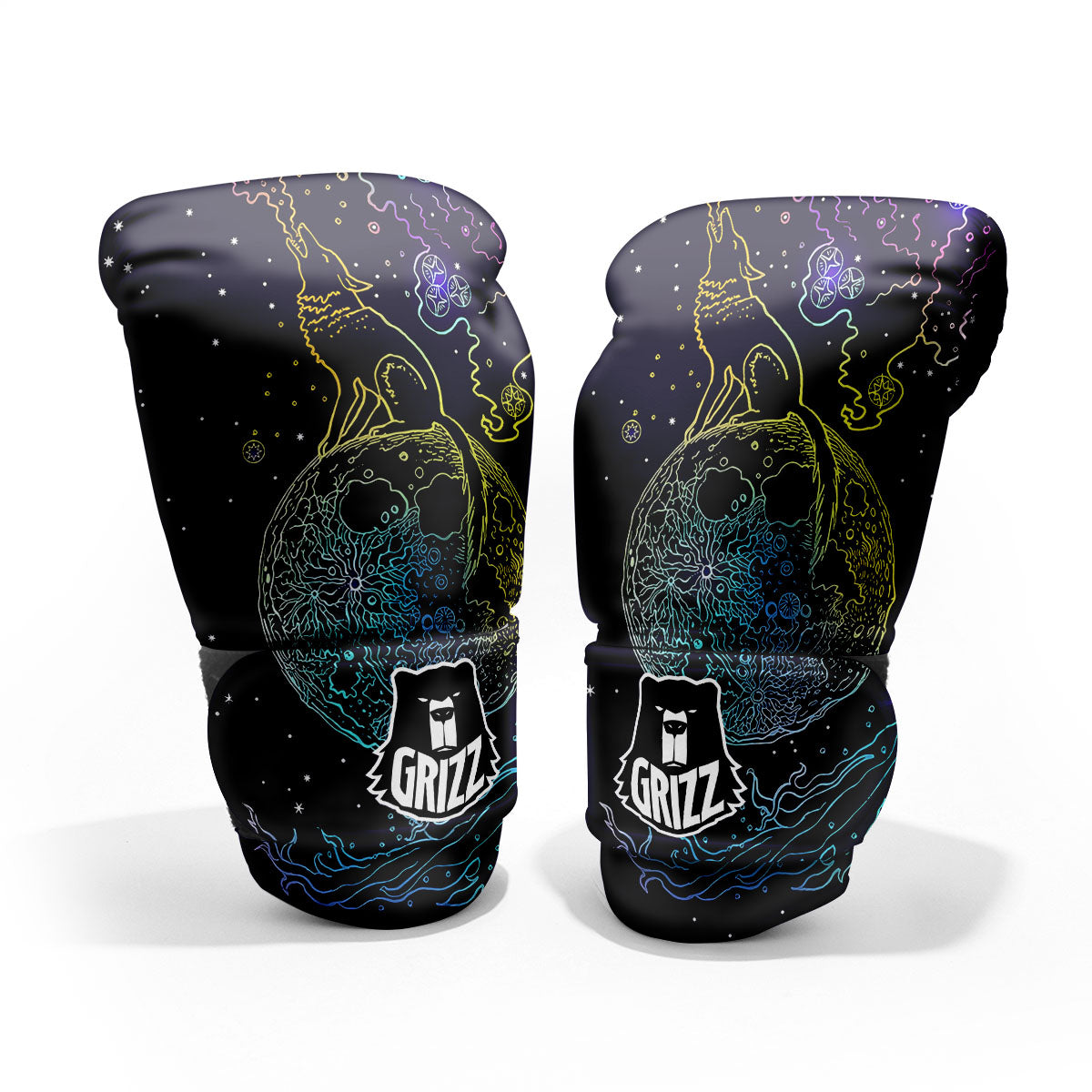 Wolf Spirit Galaxy Howling Print Pro Boxing Glove