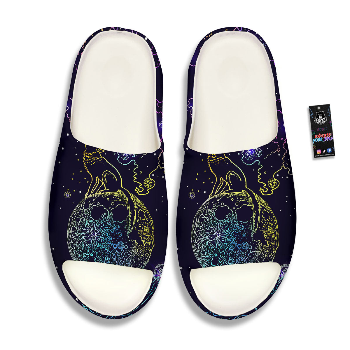 Wolf Spirit Galaxy Howling Print Sandals-grizzshop