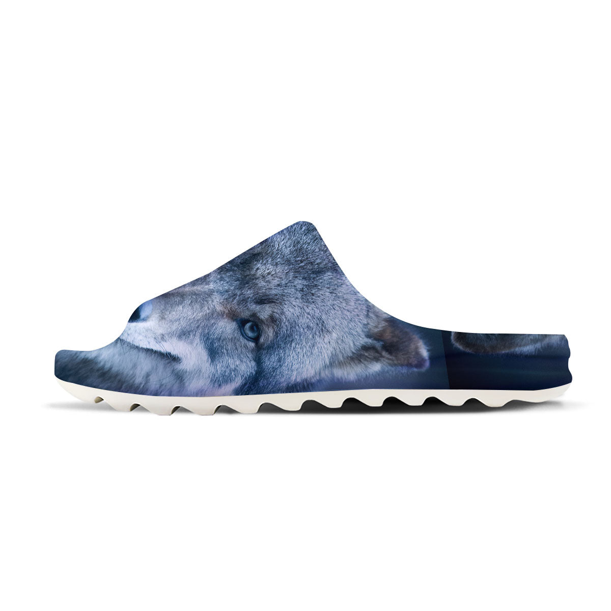 Wolf White And Navy Print Sandals-grizzshop