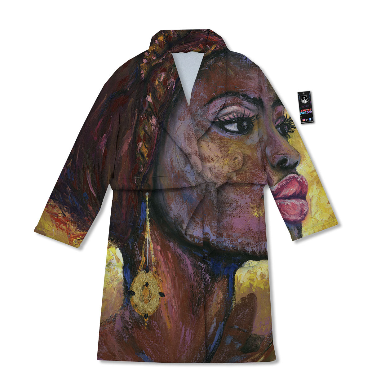 Woman African Print Bathrobe-grizzshop
