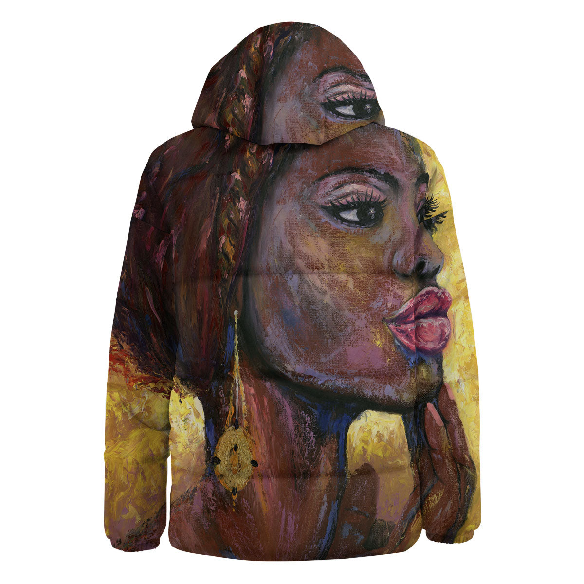 Woman African Print Down Jacket-grizzshop