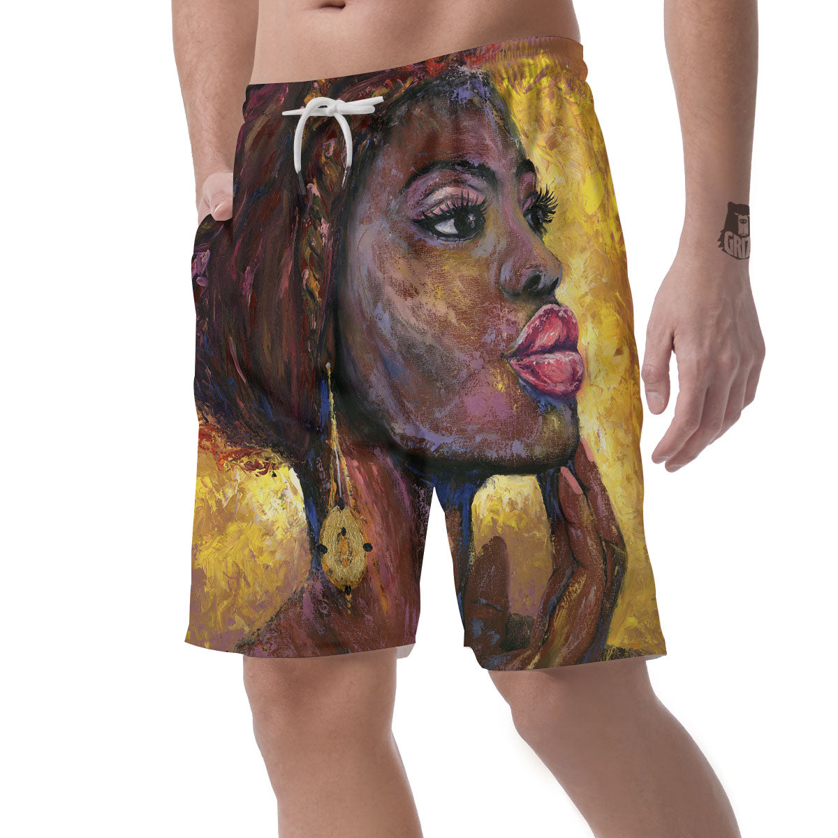Woman African Print Men's Shorts-grizzshop