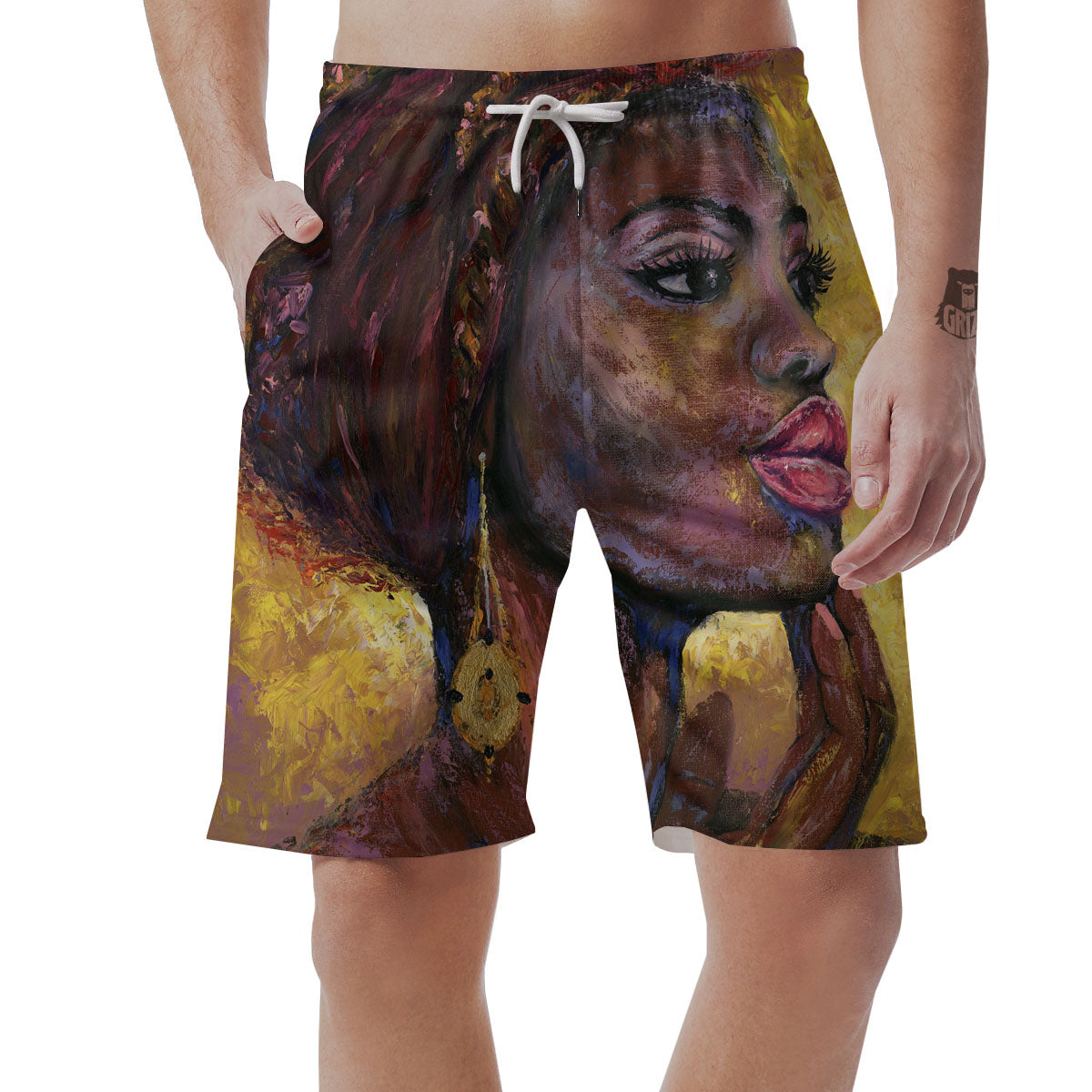 Woman African Print Men's Shorts-grizzshop