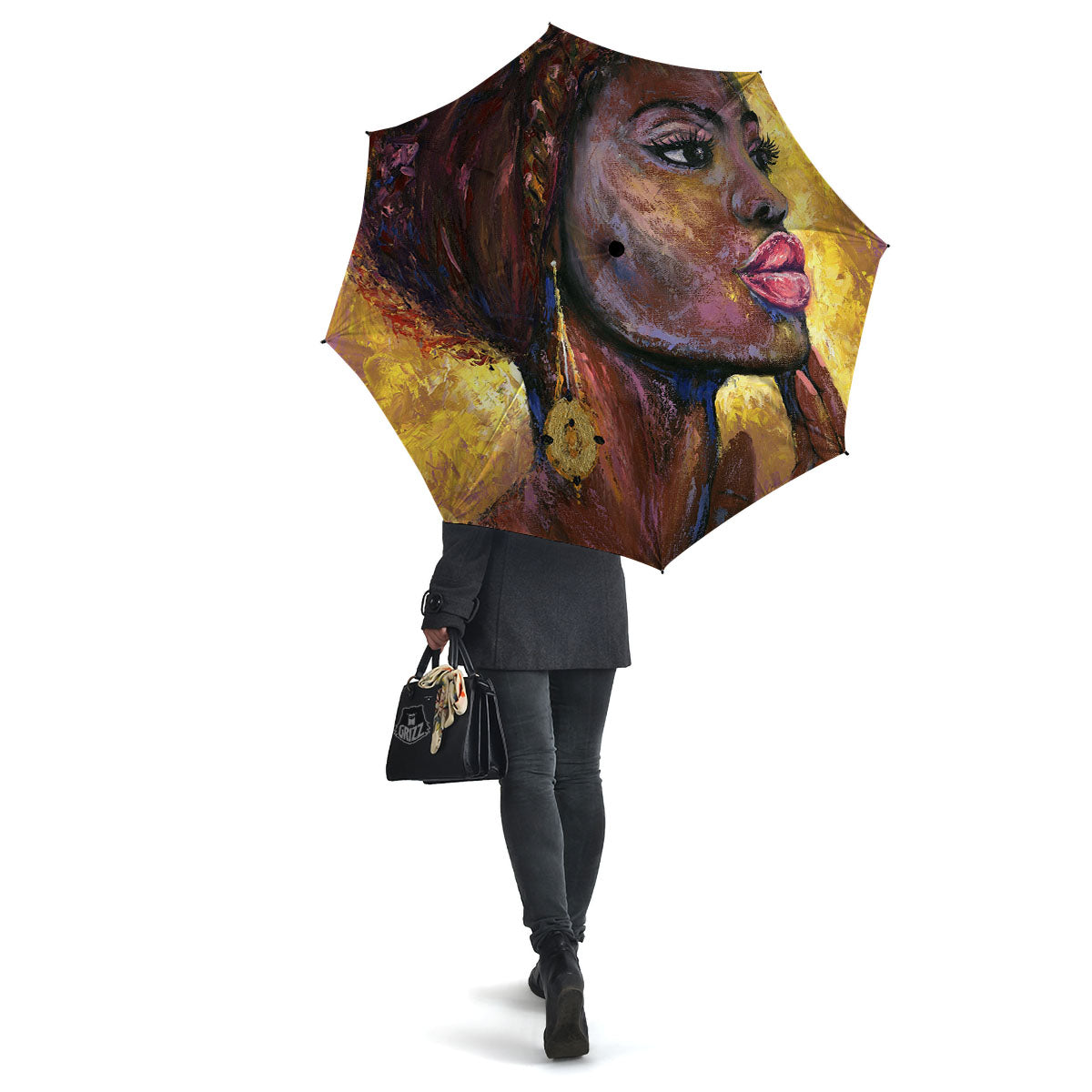 Woman African Print Umbrella-grizzshop
