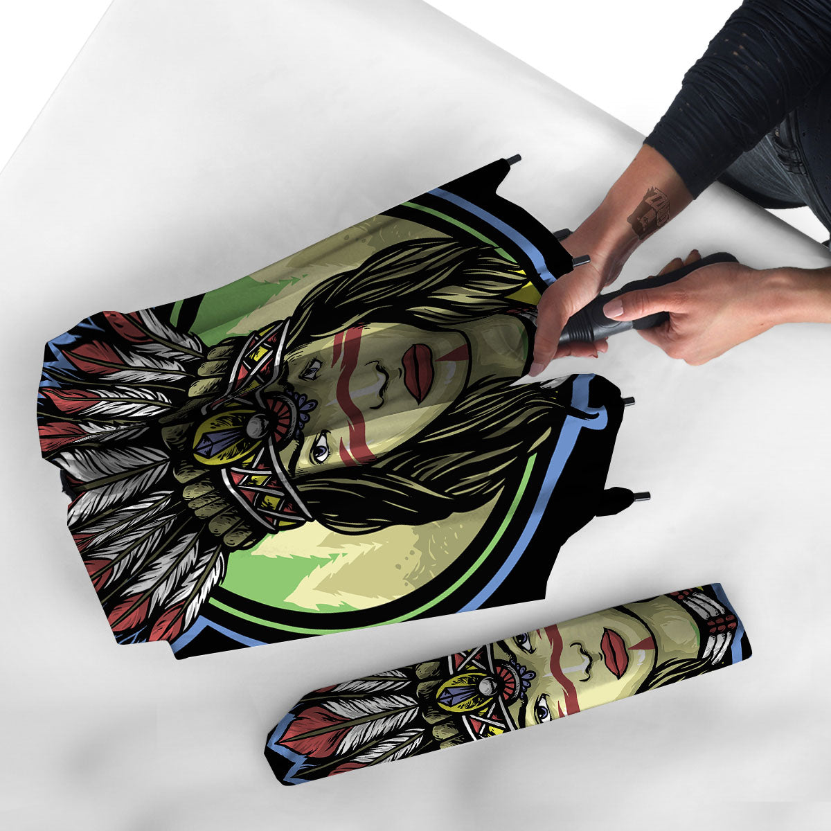Woman Portrait Native Indian Print Umbrella-grizzshop