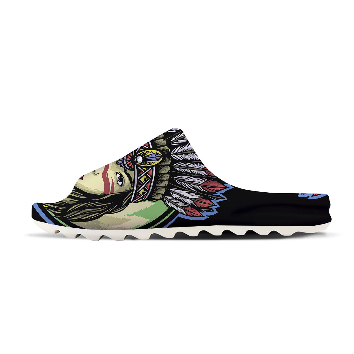 Woman Portrait Native Indian Print Sandals-grizzshop