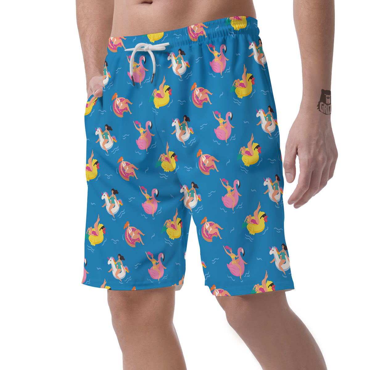 Women Swimming In The Sea Print Pattern Men's Shorts-grizzshop