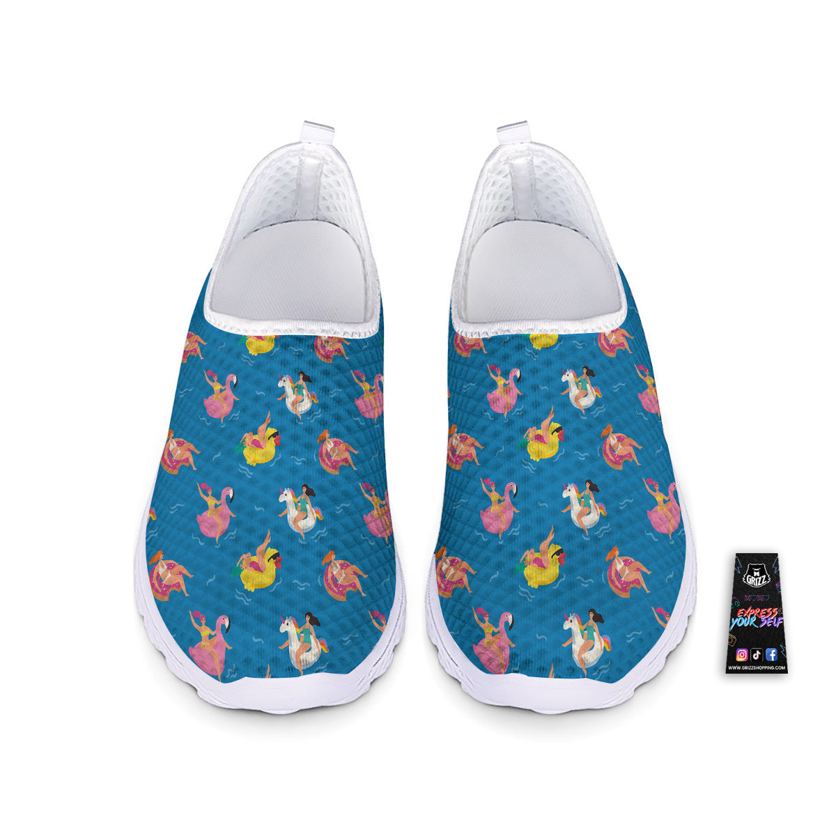 Women Swimming In The Sea Print Pattern Nurse Shoes-grizzshop