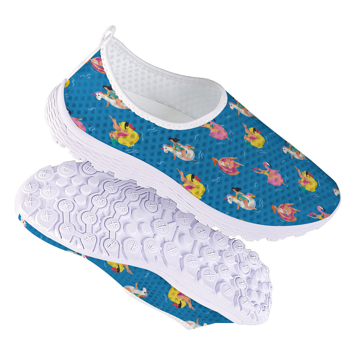 Women Swimming In The Sea Print Pattern Nurse Shoes-grizzshop