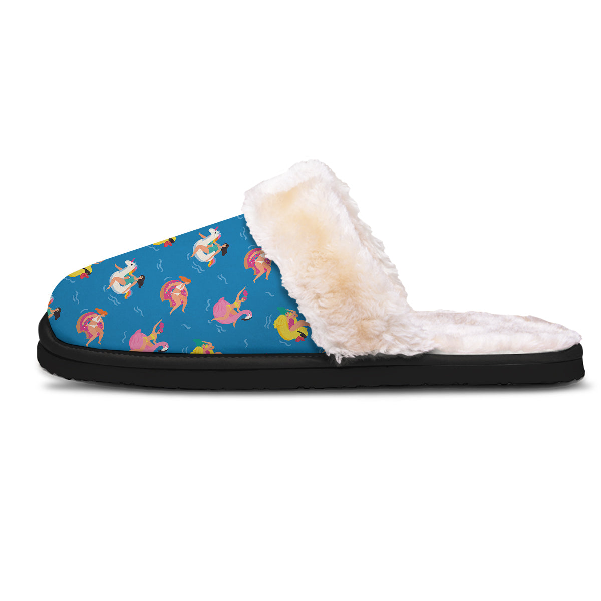 Women Swimming In The Sea Print Pattern Slippers-grizzshop