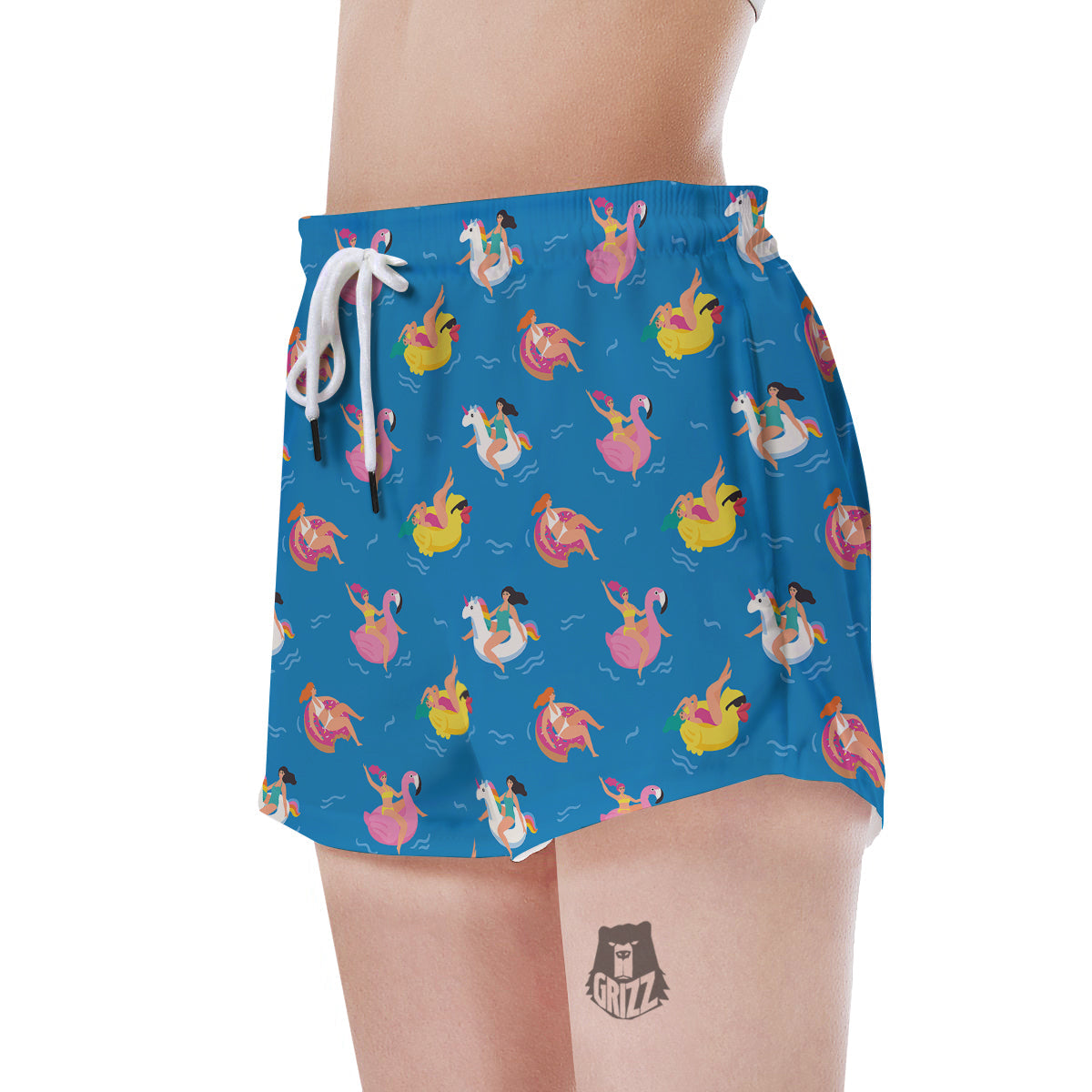 Women Swimming In The Sea Print Pattern Women's Shorts-grizzshop