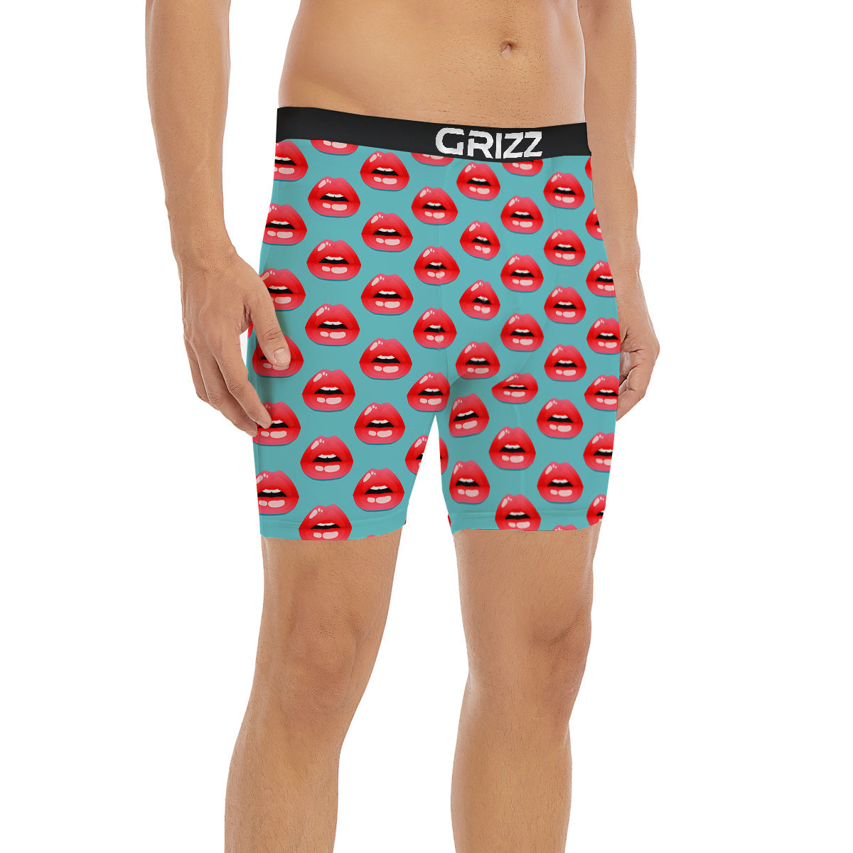 Women's Lips Print Pattern Boxer Briefs-grizzshop