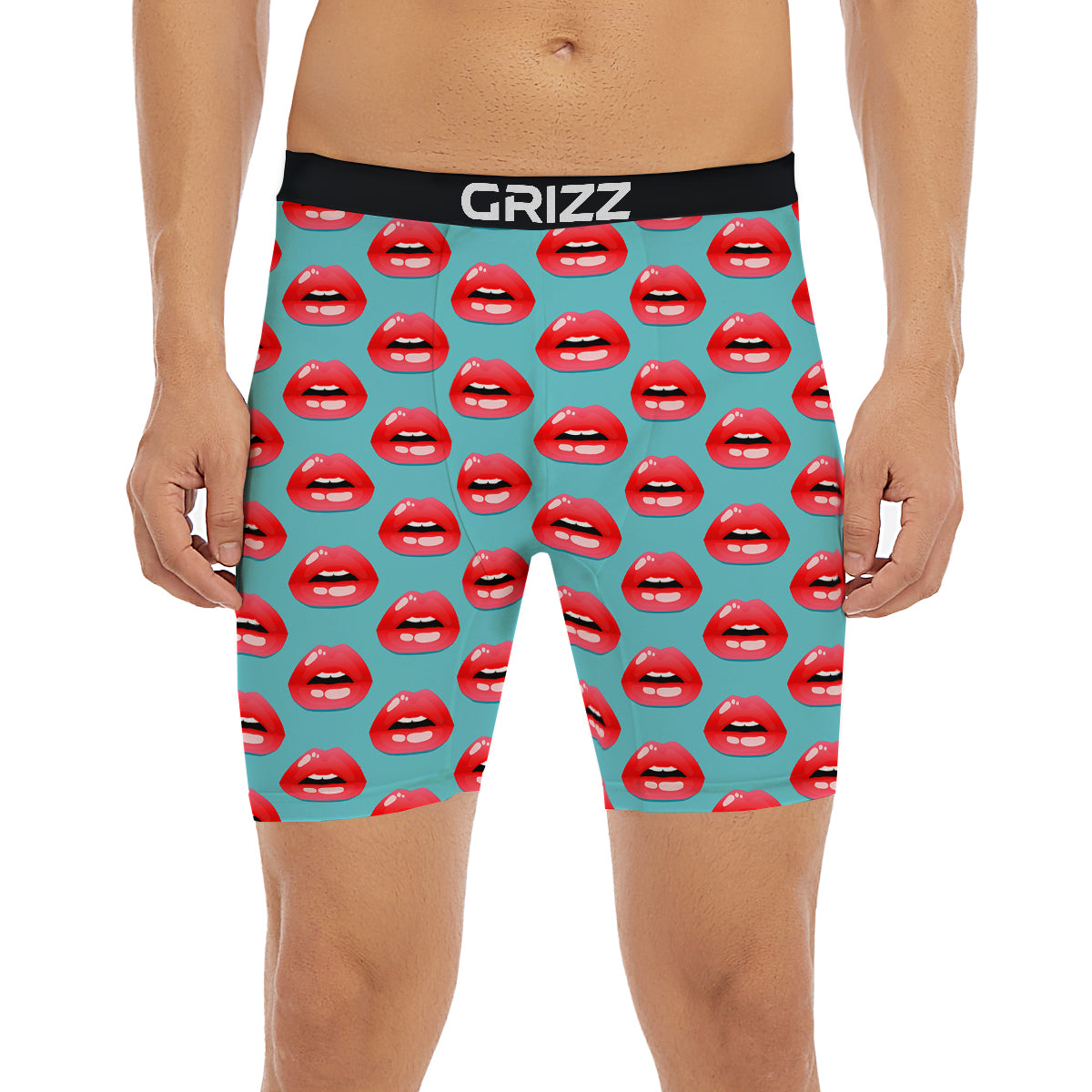 Women's Lips Print Pattern Boxer Briefs-grizzshop