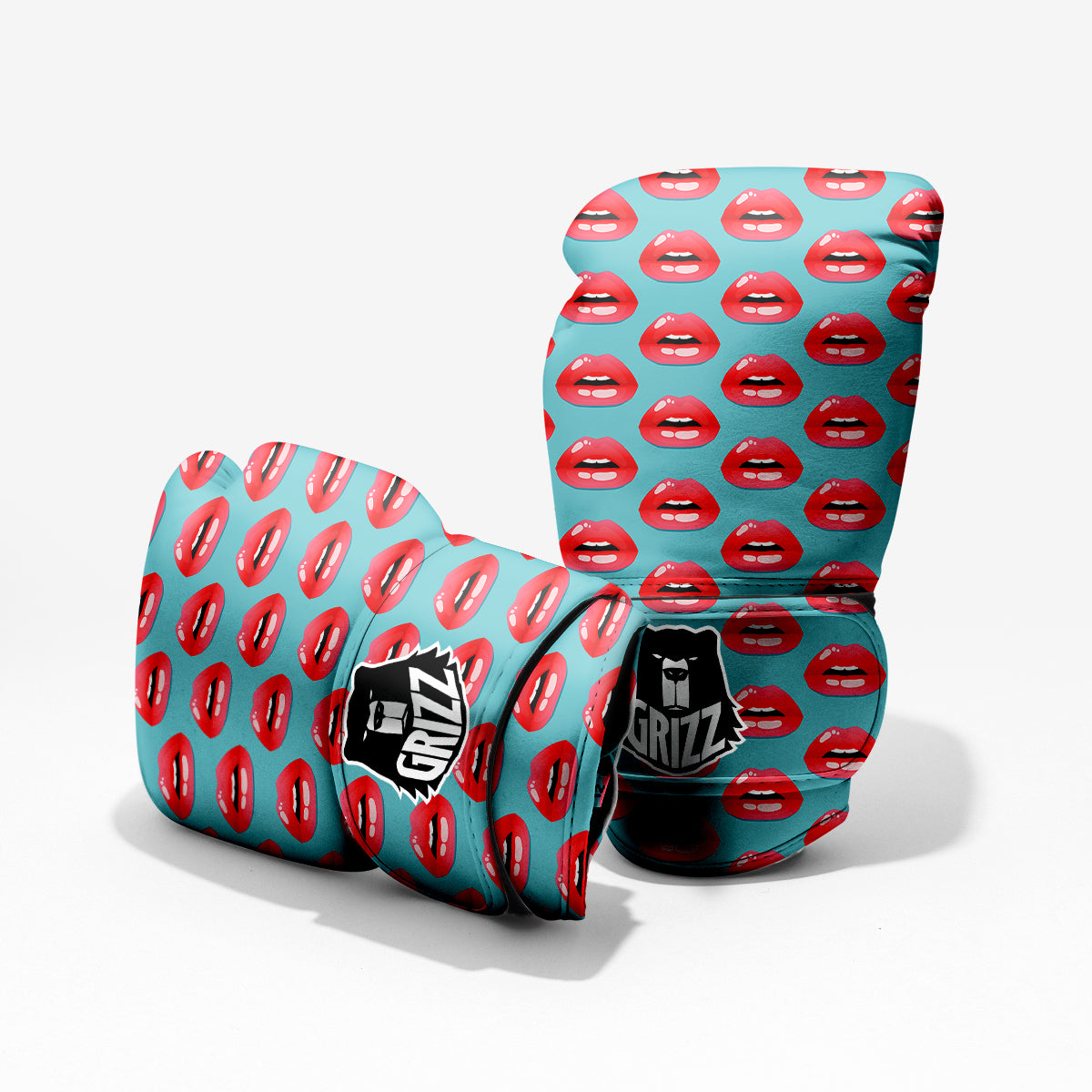 Women's Lips Print Pattern Sparring Gloves-grizzshop