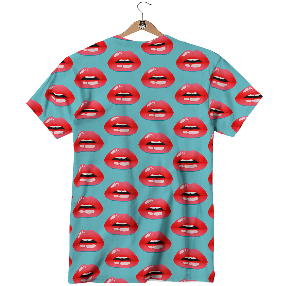 Women's Lips Print Pattern T-Shirt-grizzshop
