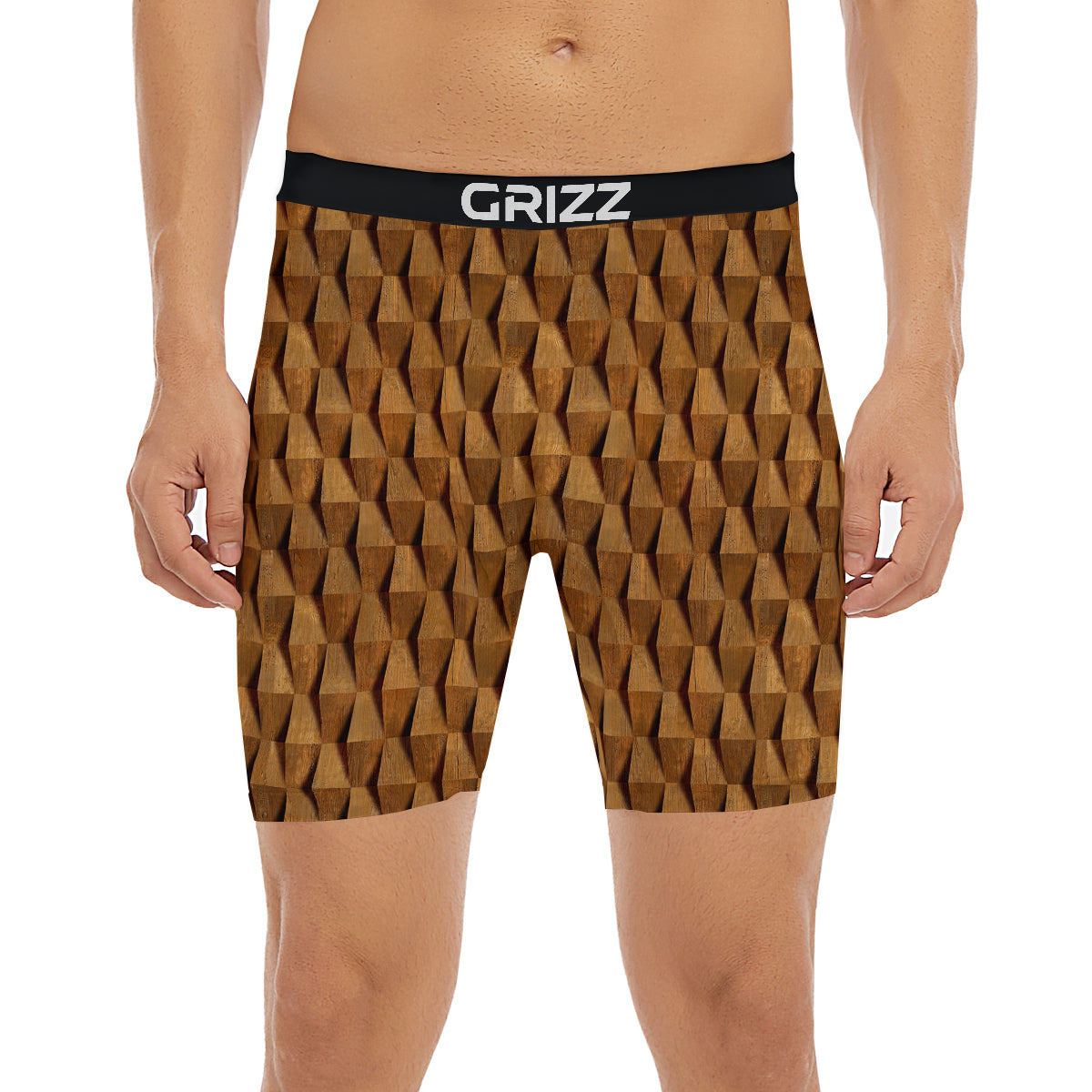 Wood Wall 3D Print Pattern Boxer Briefs-grizzshop