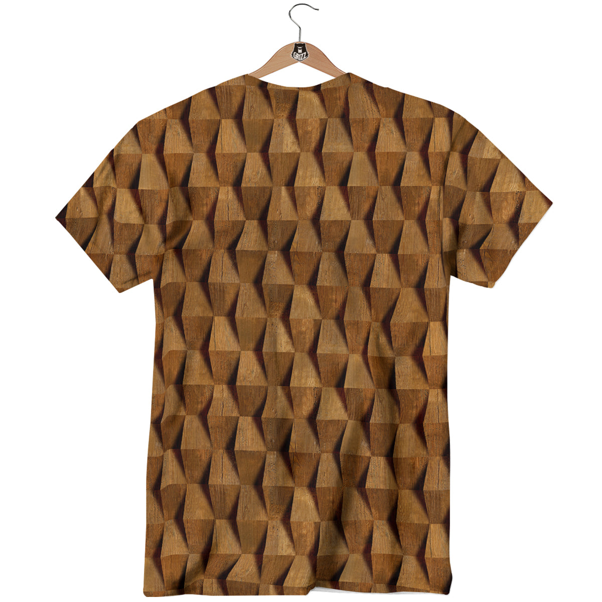 Wood Wall 3D Print Pattern T-Shirt-grizzshop