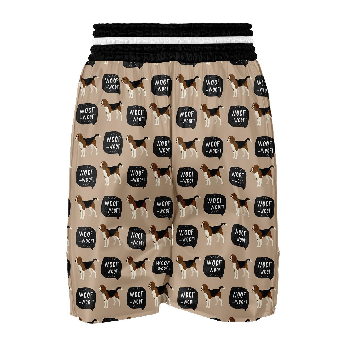 Woof Woof Beagle Pattern Print Boxing Shorts-grizzshop
