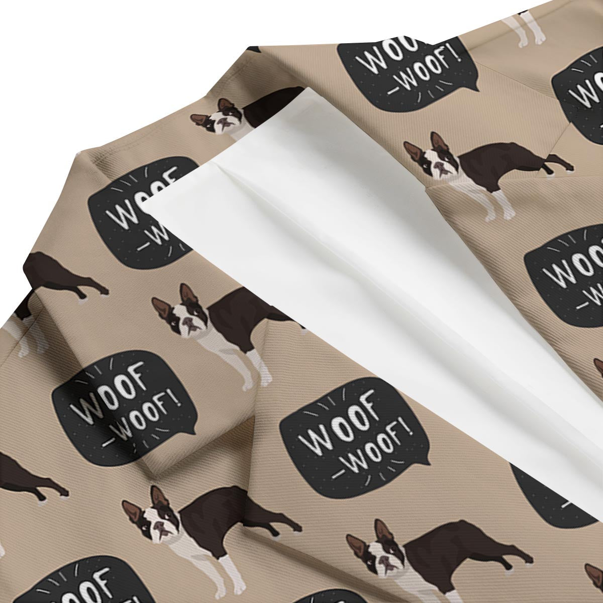 Woof Woof Boston Terrier Pattern Print Men's Blazer-grizzshop