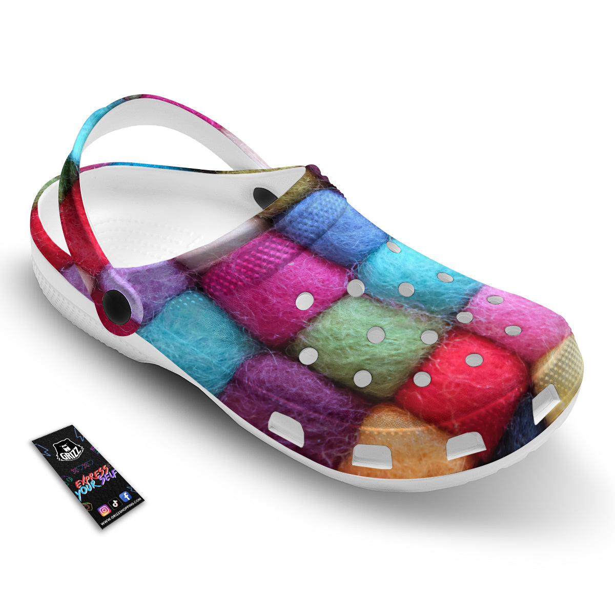 Wool Yarns Colorful Print Clog-grizzshop