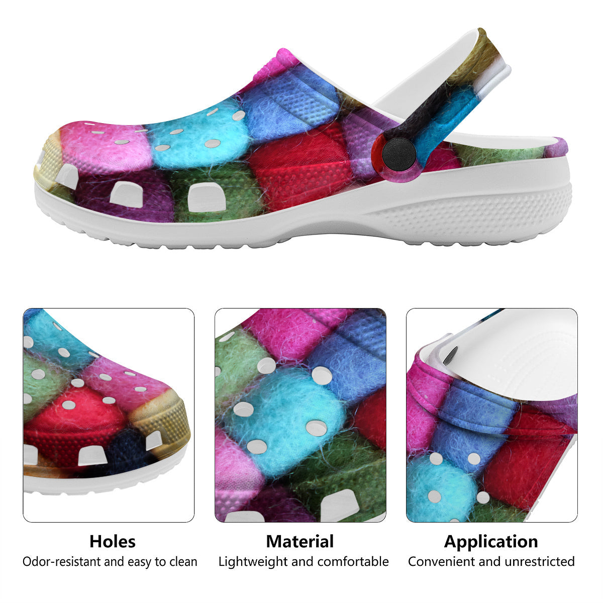 Wool Yarns Colorful Print Clog-grizzshop