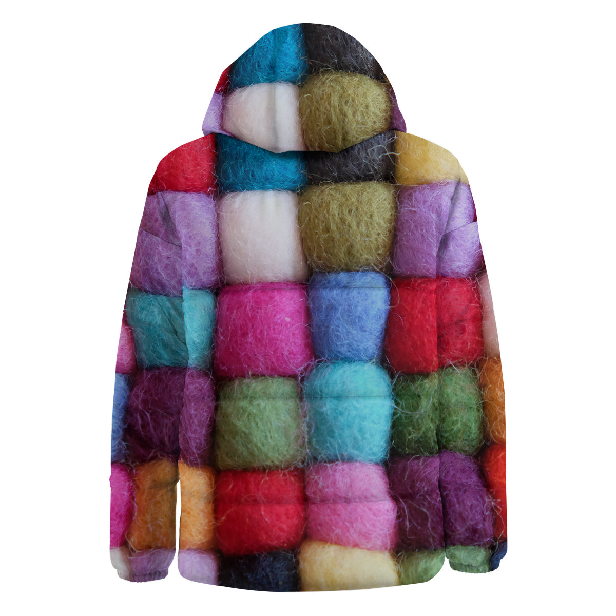 Wool Yarns Colorful Print Down Jacket-grizzshop